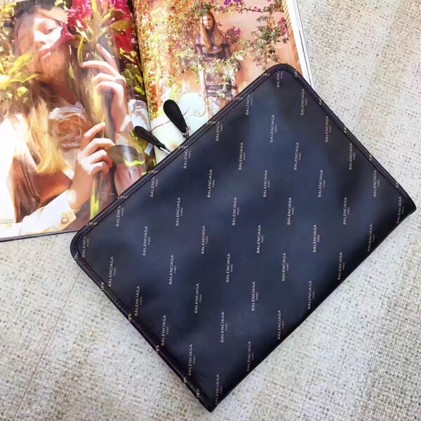 2017最新作 バレンシアガコピー Bazar printed leather ポーチ
